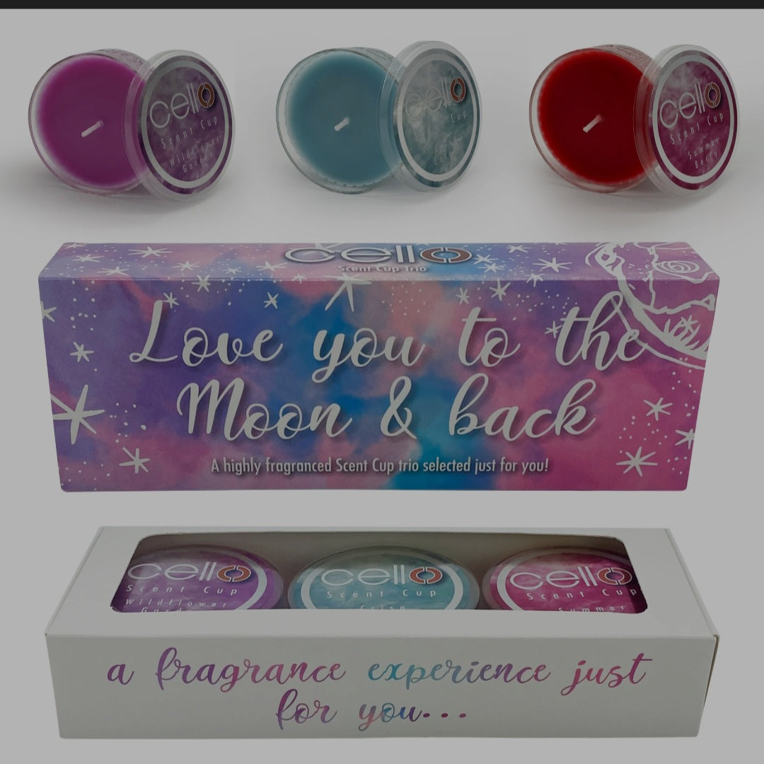 Cello Scent Cup Trio — Highly Fragranced Candle Gift Set