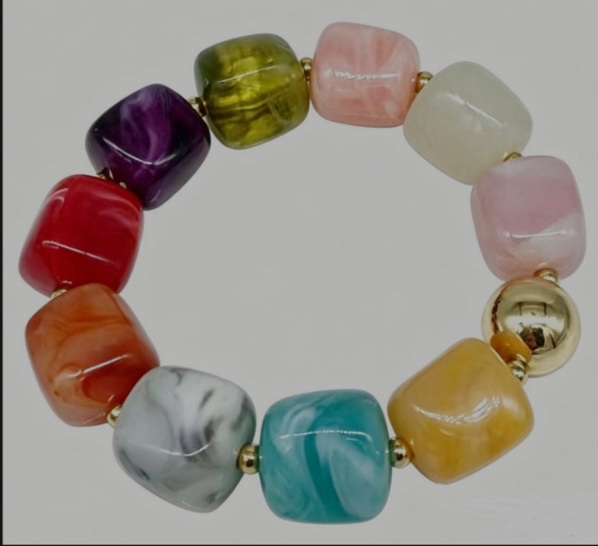 Chunky Marble Bead Bracelet