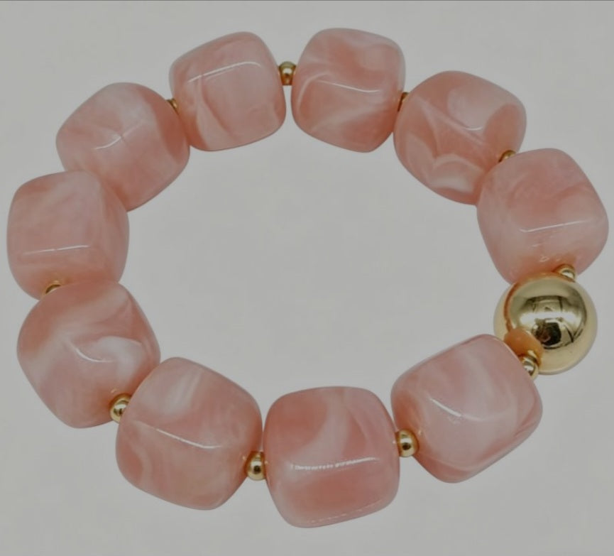Chunky Marble Bead Bracelet