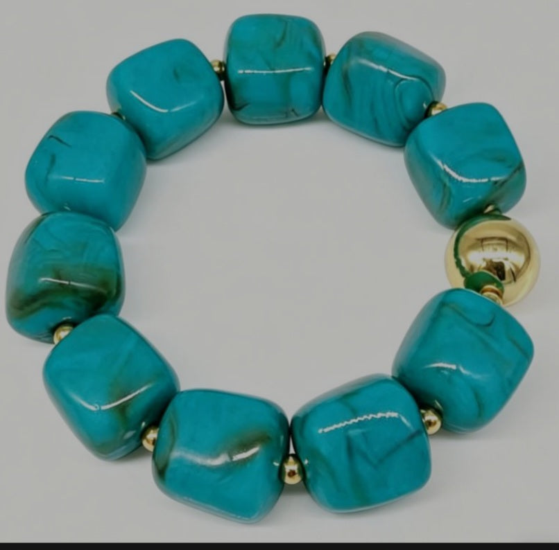 Chunky Marble Bead Bracelet