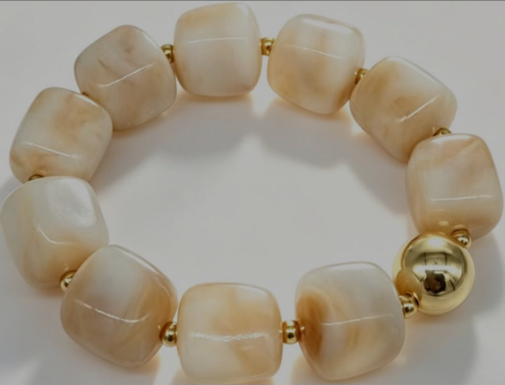 Chunky Marble Bead Bracelet