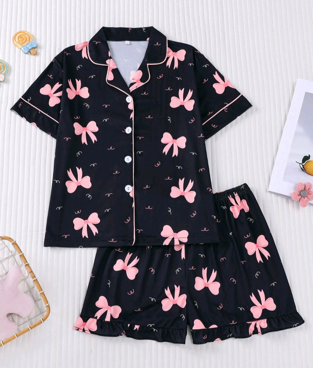 Girls Bow Pyjamas