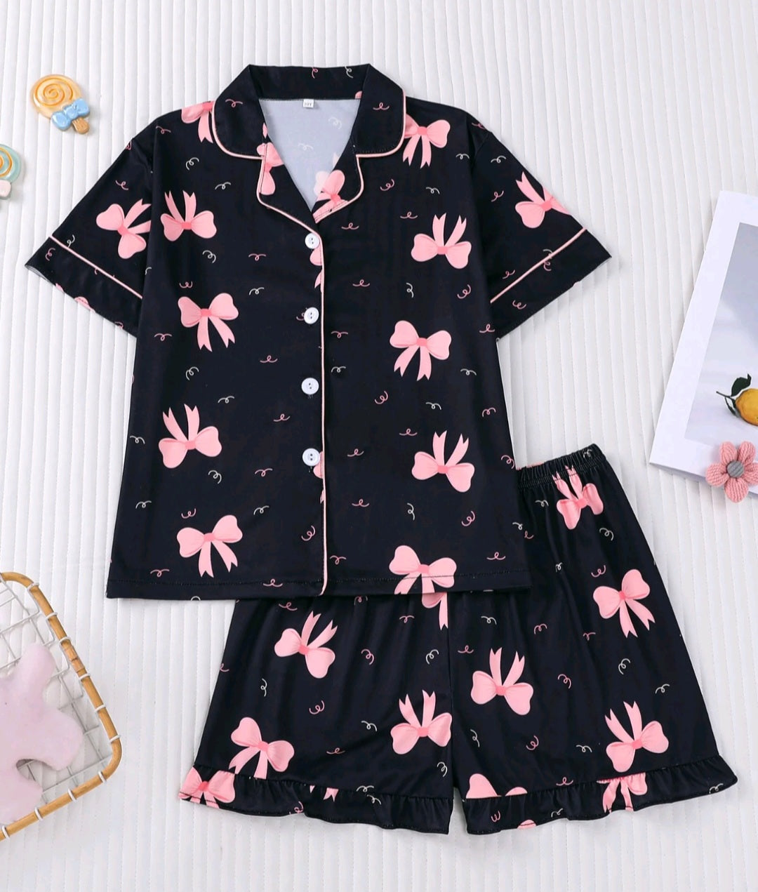 Girls Bow Pyjamas