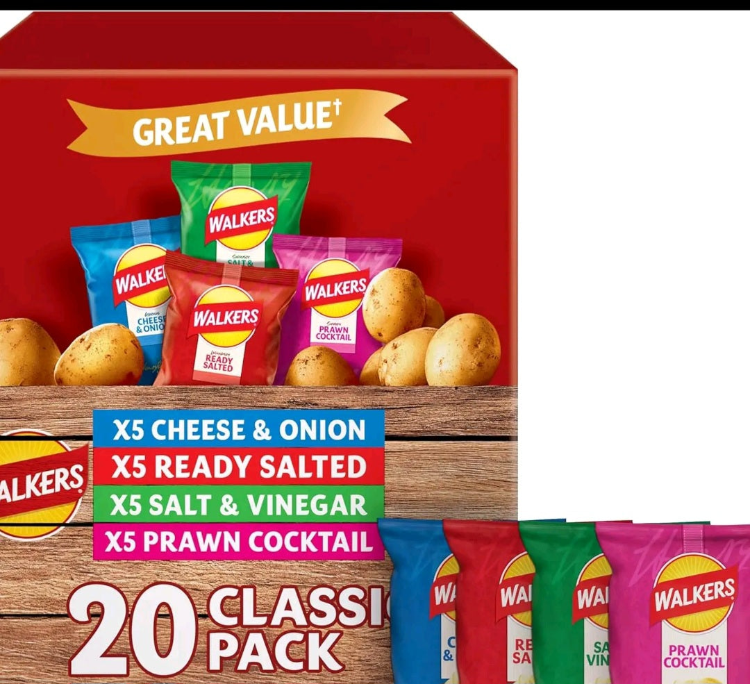 Walkers Crisps — Variety Box of 20