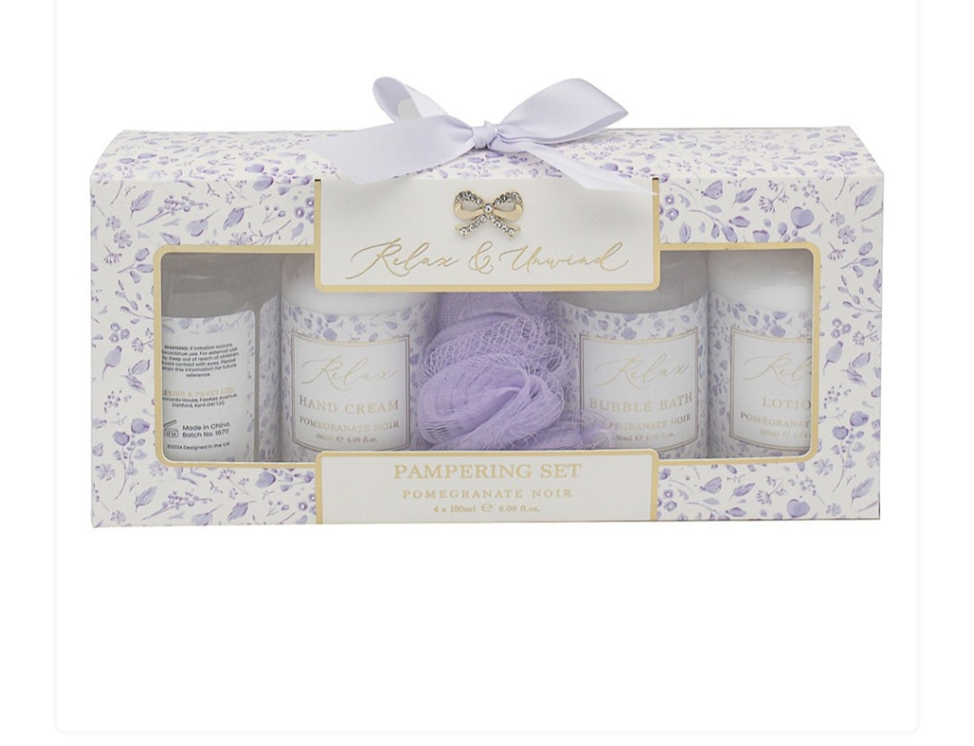 Relax & Unwind Pampering Set — Pomegranate Haze