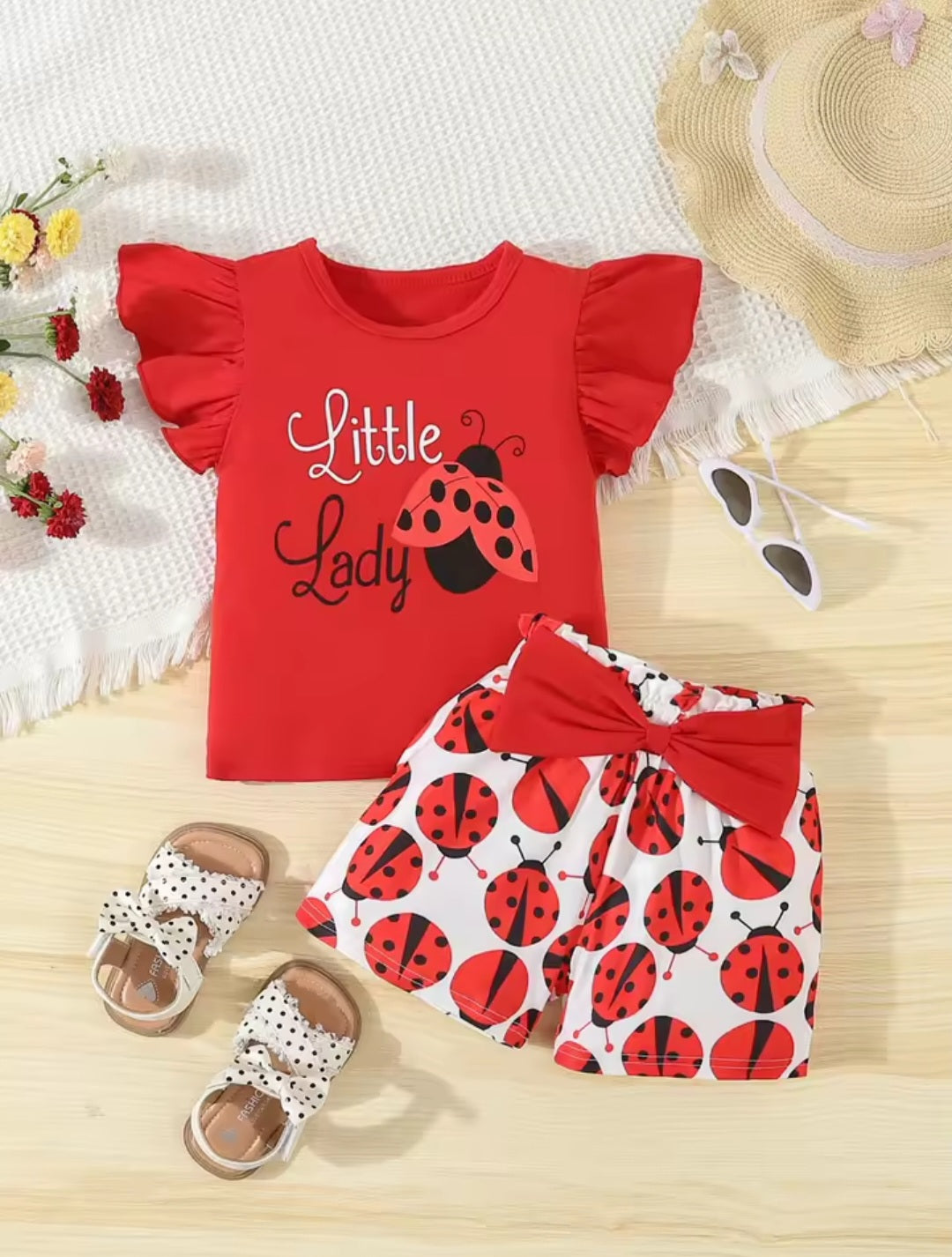 Little Lady Ladybug Top & Shorts Set