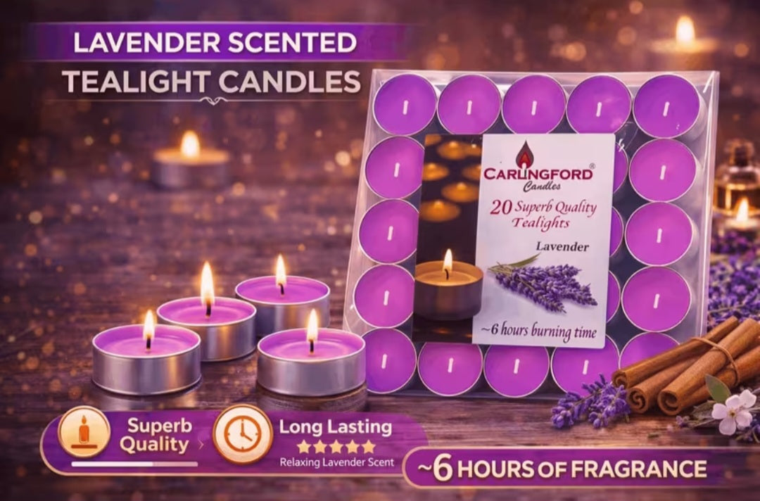 Lavender Scented Tealight Candles – Pack of 20