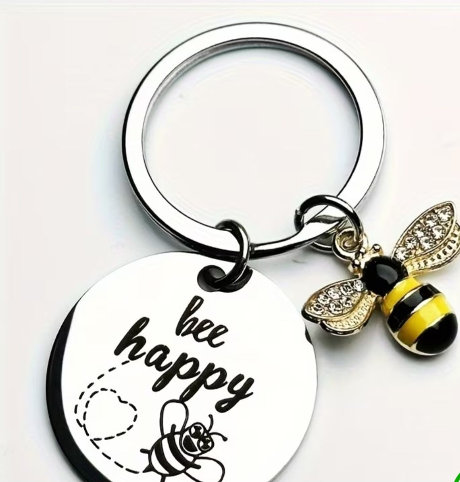 Bee Happy Keyring
