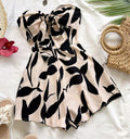 Botanical Print Bow Romper