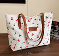 Cherry Print Canvas Tote Bag