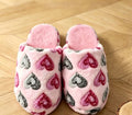 Heart Print Fluffy Slippers