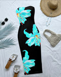 Tropical Floral Bandeau Midi Dress