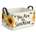 You Are My Sunshine storage basket with sunflower and bee print