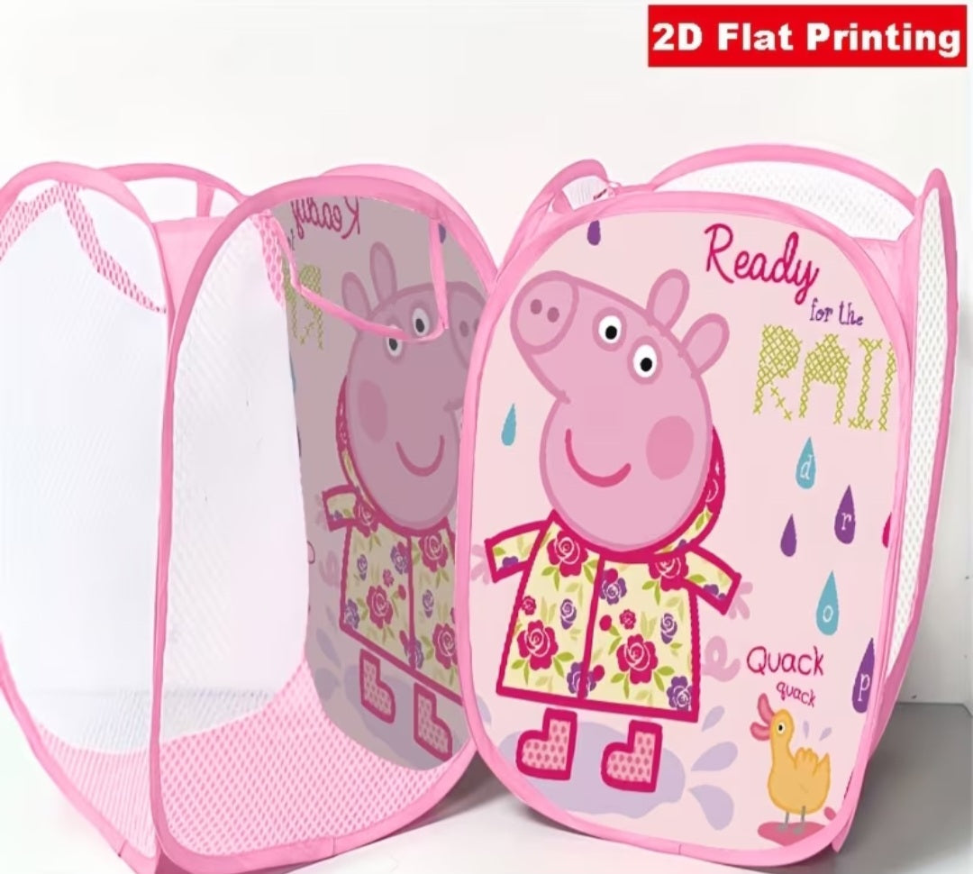 Peppa Pig Ready for the Rain pop-up mesh laundry hamper in pink
