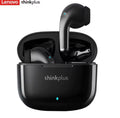 Lenovo ThinkPlus wireless earbuds in black with charging case