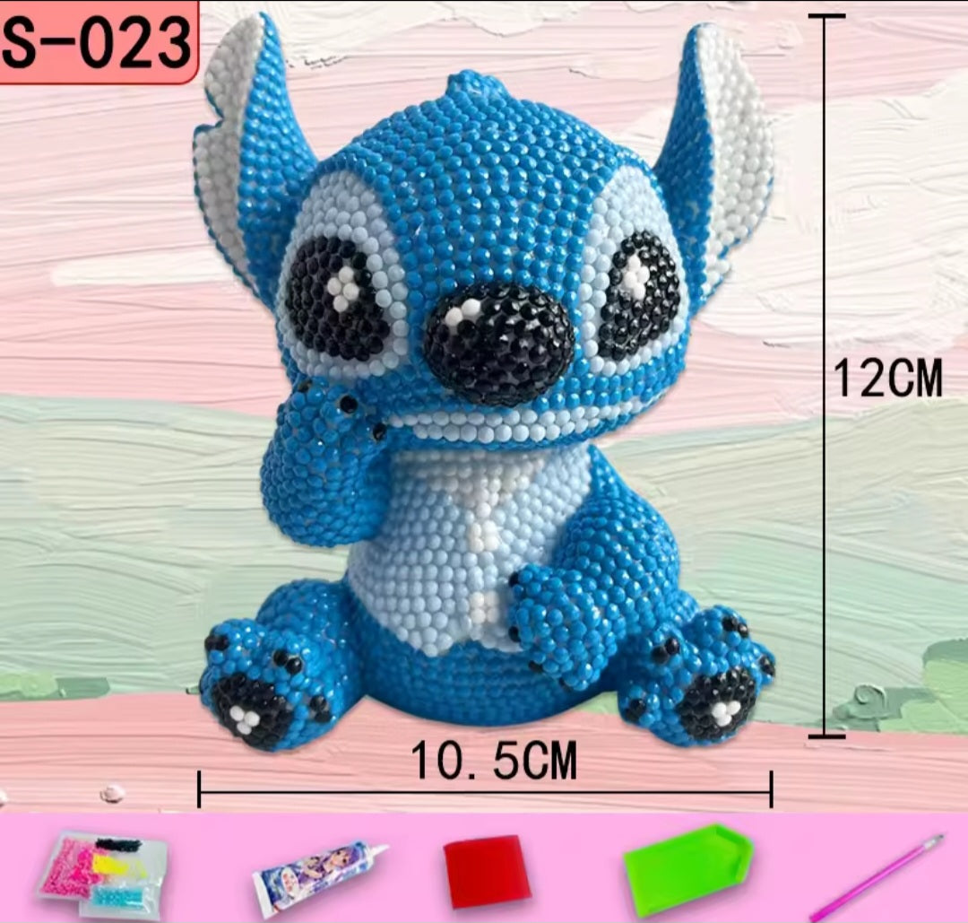 Stitch 3D diamond art figure kit - 12cm x 10.5cm with tools included