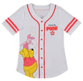 Winnie the Pooh baseball jersey with Piglet graphic, white with red trim