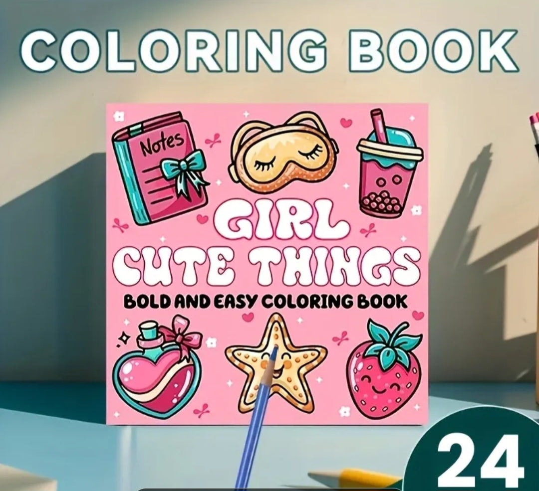 Girl Cute Things Colouring Book
