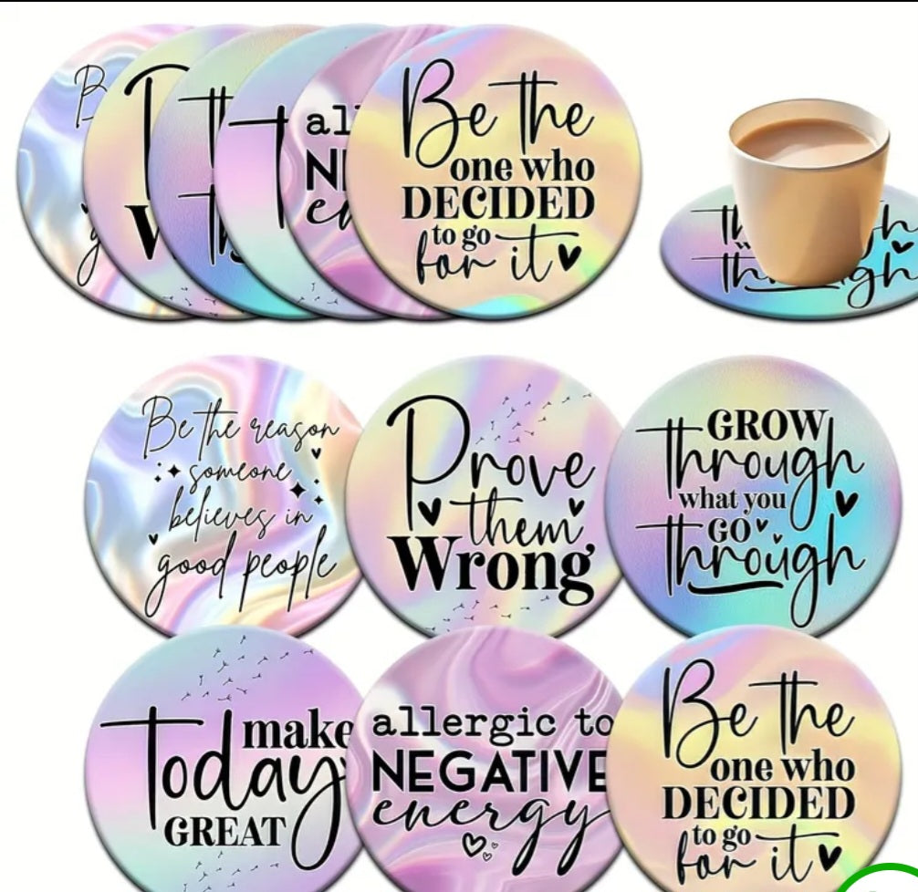 6 Round Coasters Set