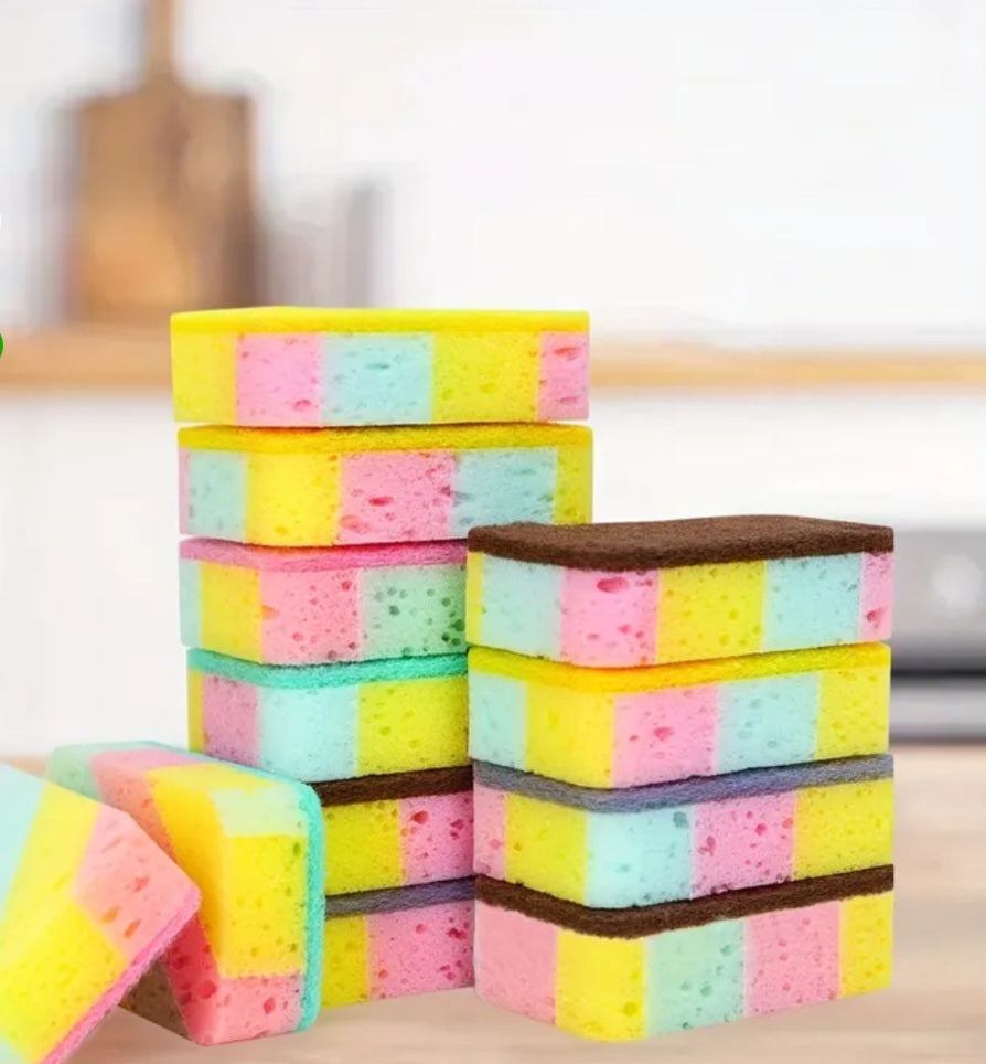 Set Of 6 Colourful Kitchen Sponges