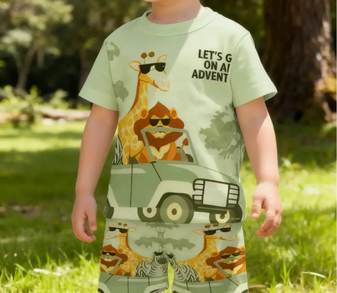 Boys Safari T-Shirt & Shorts Set