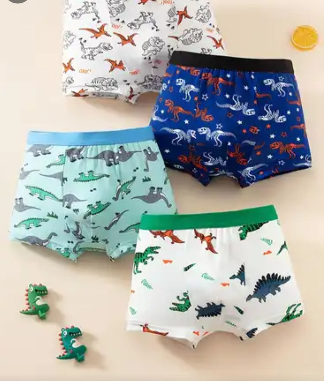 Boys Dino Boxers 4 Pack