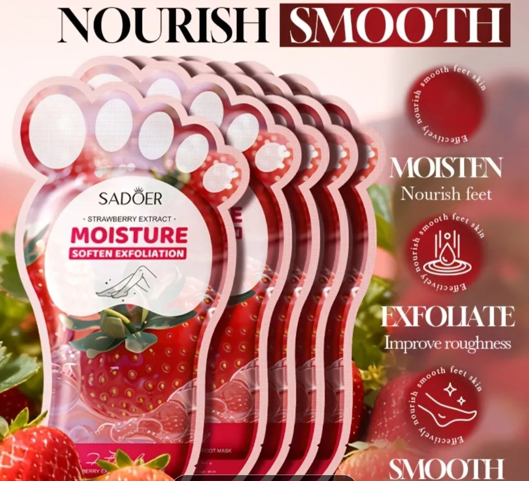Exfoliating Strawberry Foot Mask