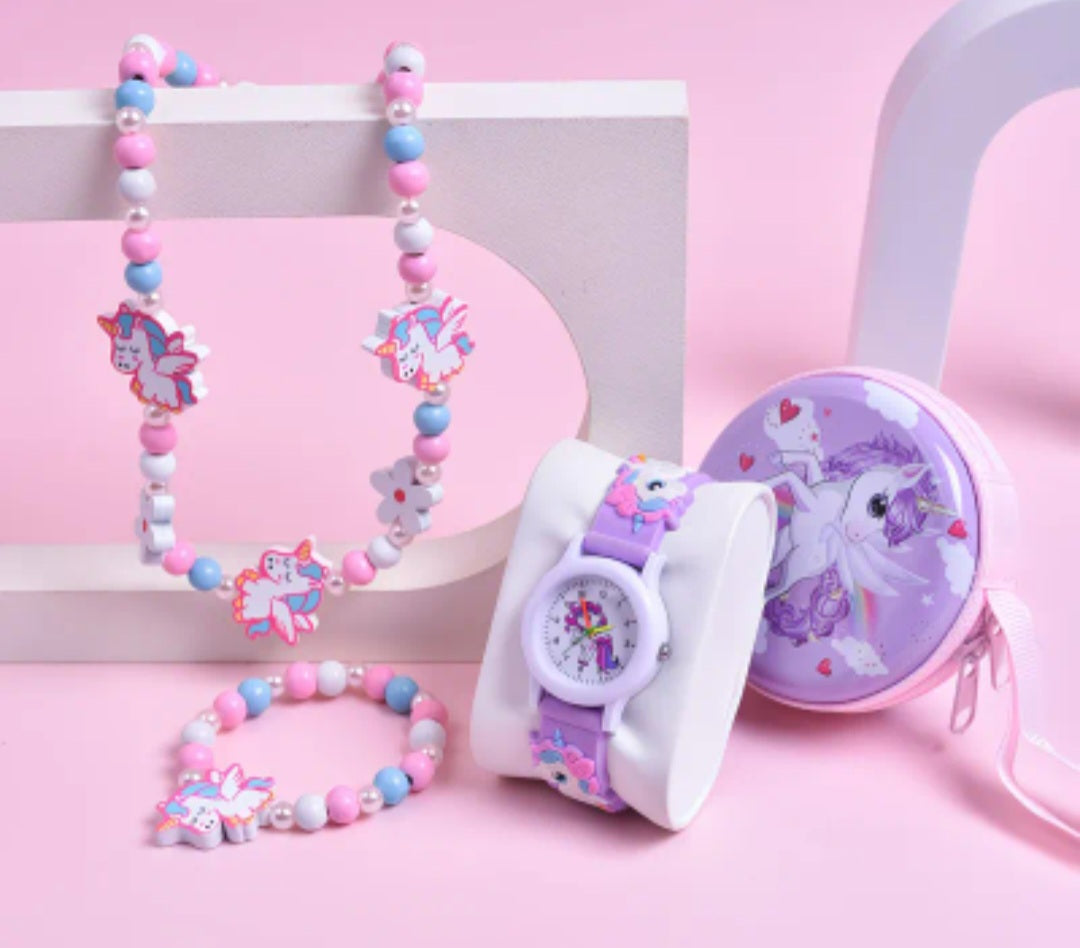 4 Piece Children's Unicorn Accessories Set
