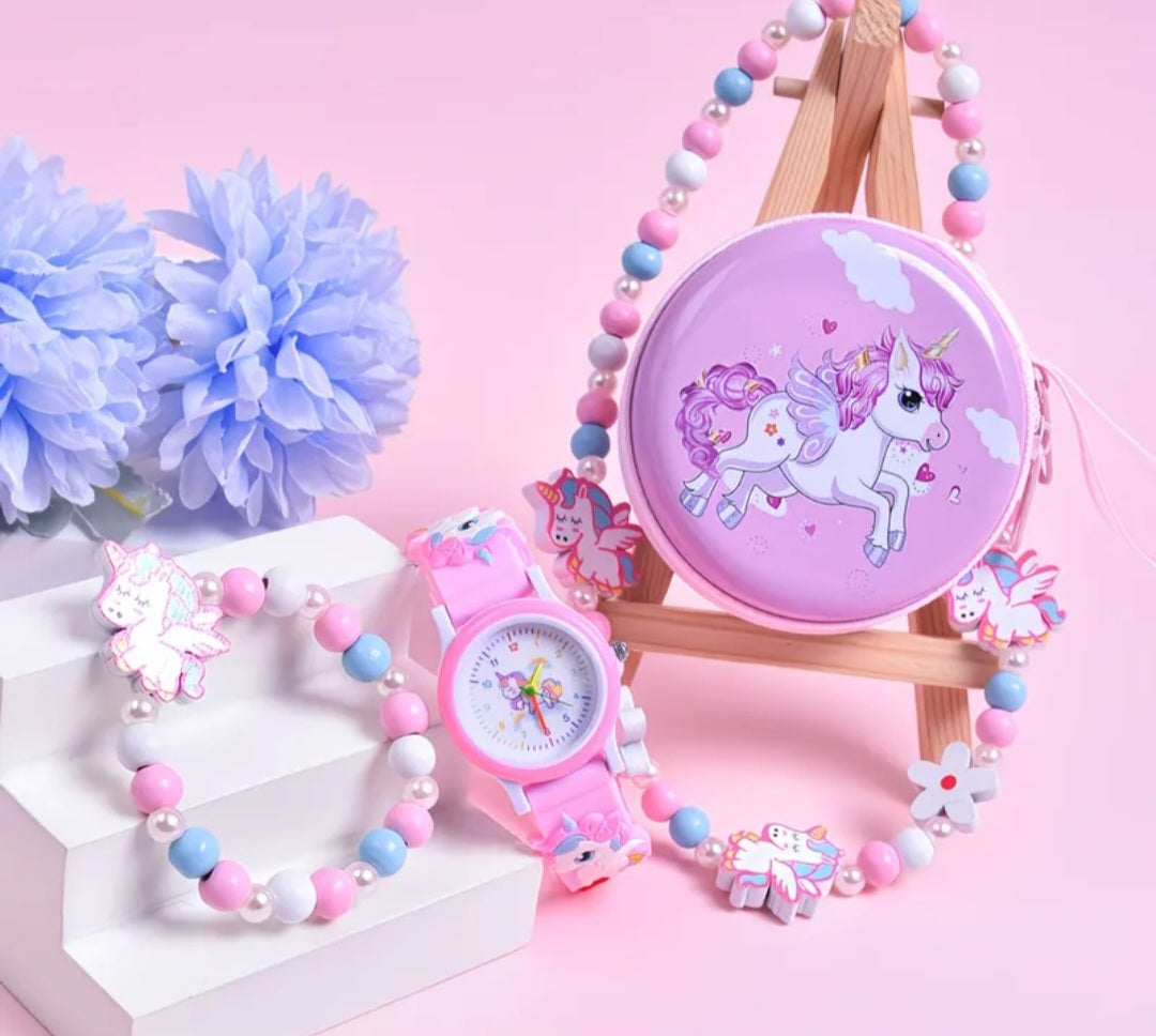 4 Piece Children's Unicorn Accessories Set
