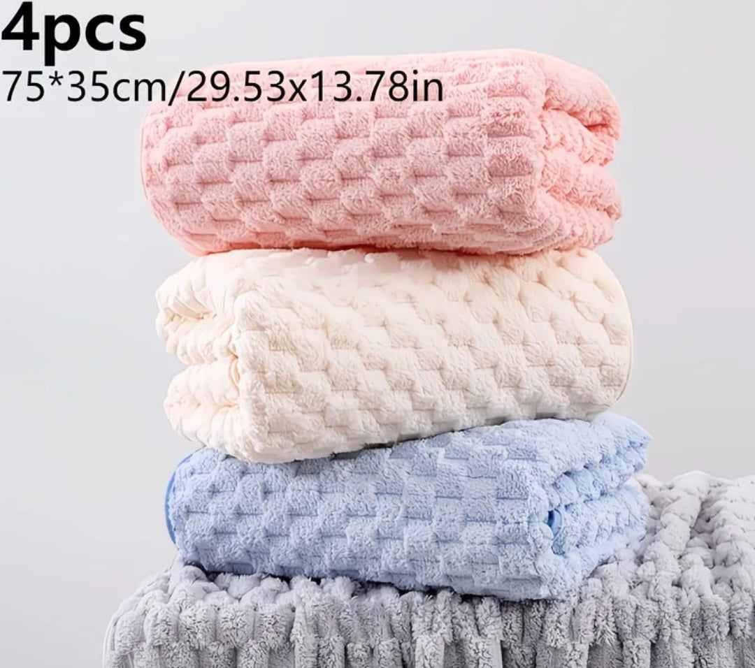 4 Pack Assorted Colour Waffle Towels