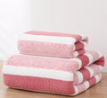 2 Pack Pink Striped Towels
