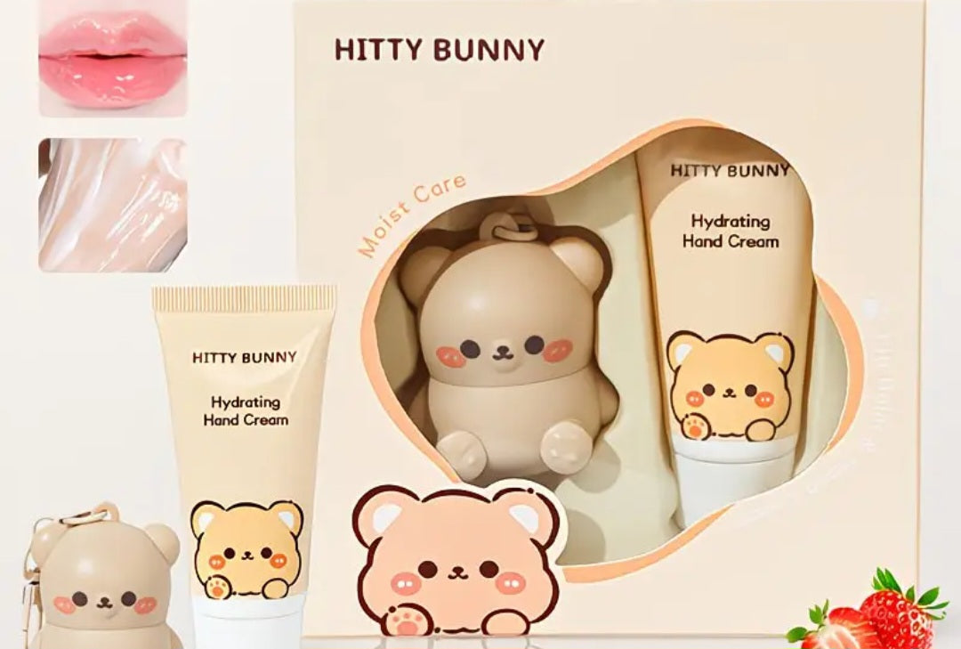 Bear Hand Cream & Lip Balm Set