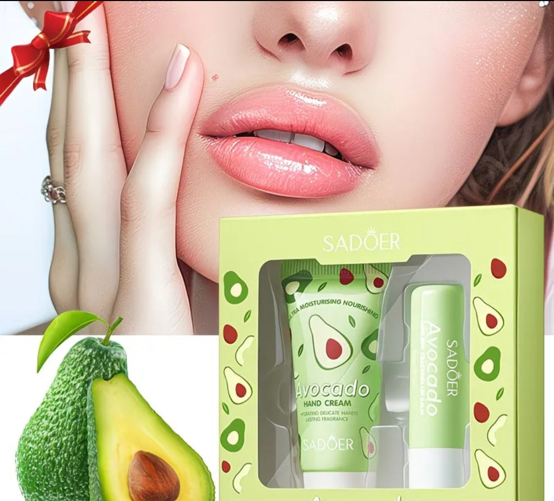 Avocado Hand Cream & Lip Balm Set