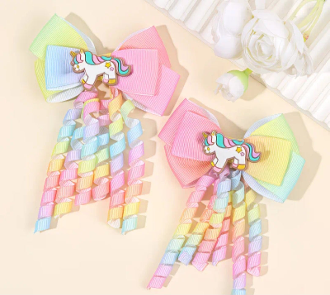 Rainbow Unicorn Hair Bow