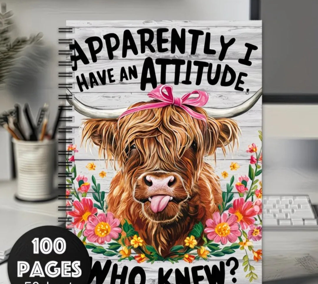 Highland Cow Attitude Notebook