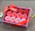 12 Red Rose Soap Flower Set