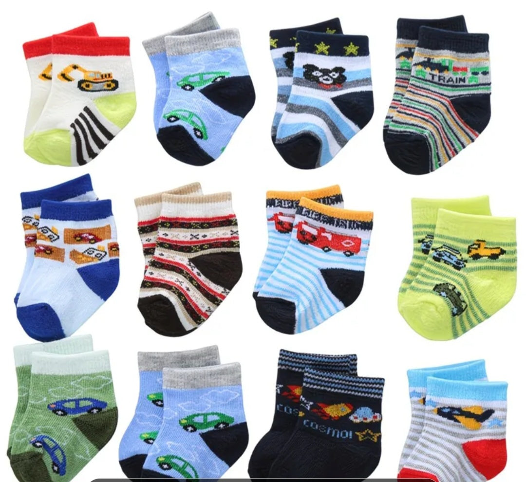 Baby Socks Bundle | 12 Pack | 0–6 Months