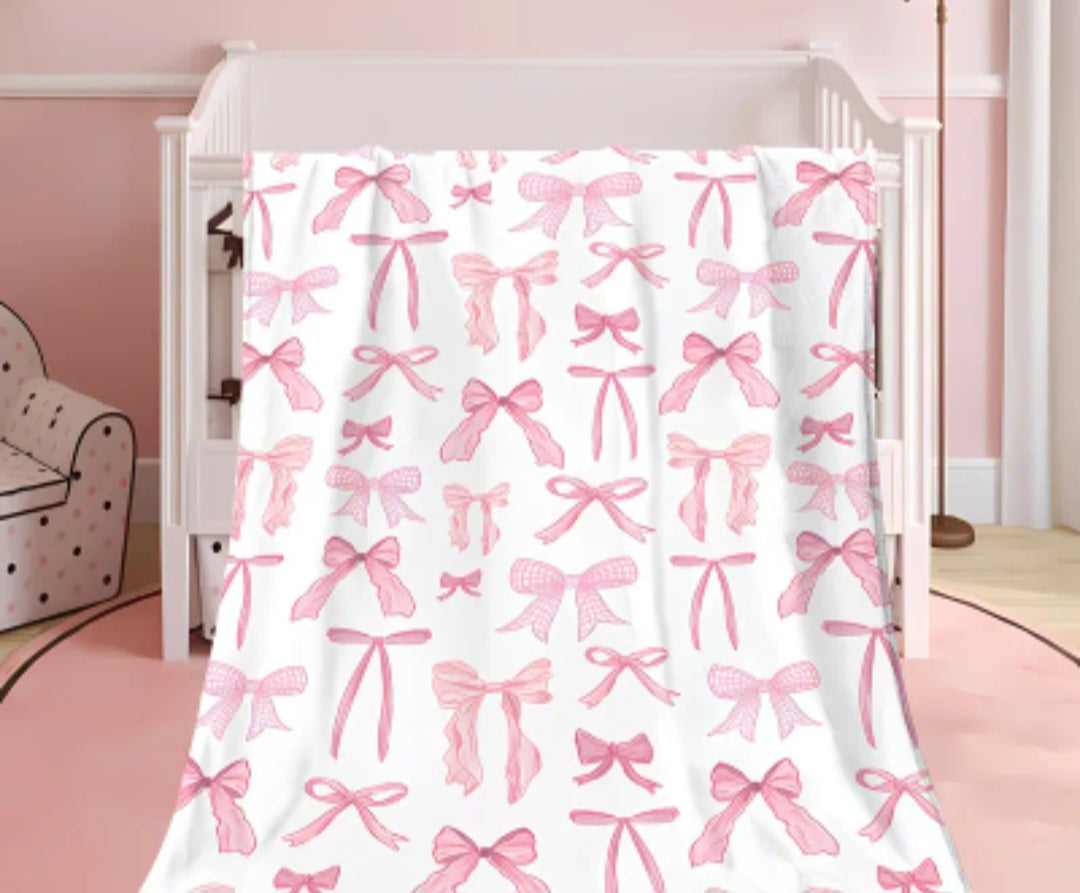 Pink Bow Blanket