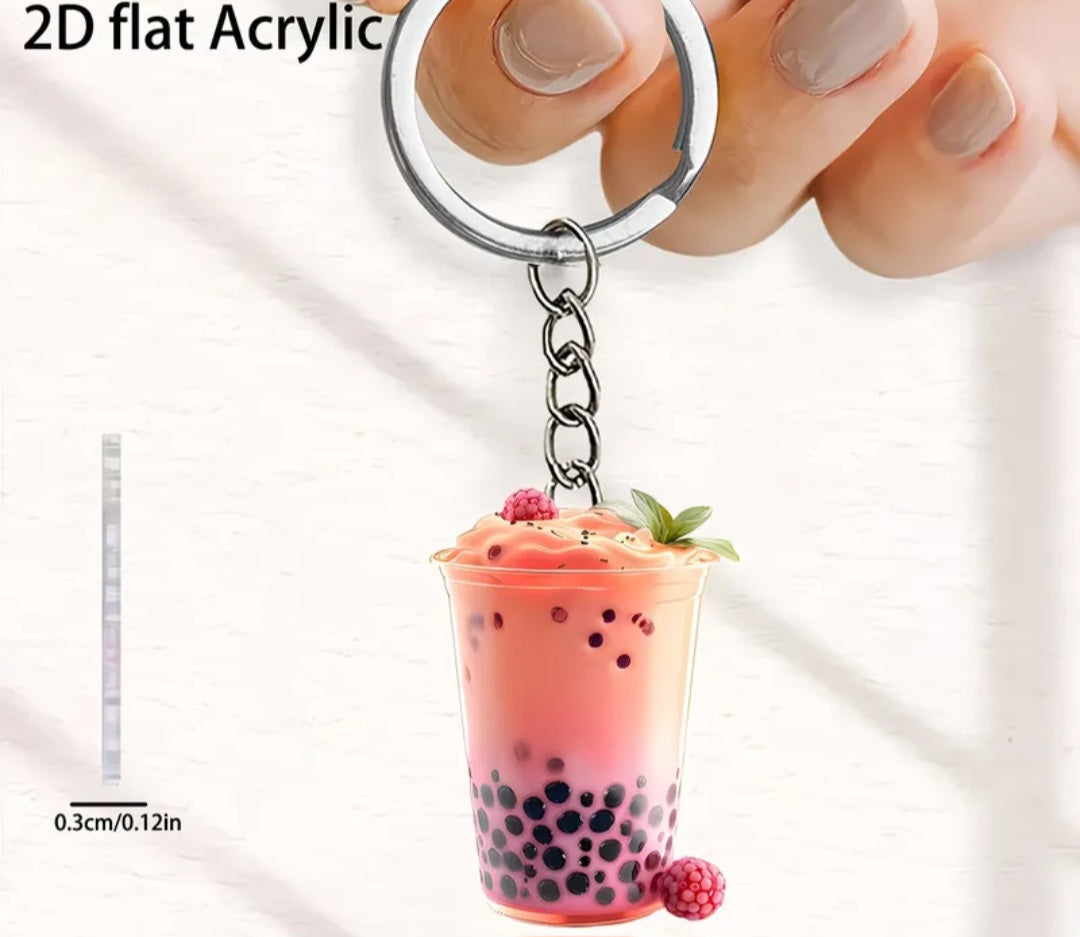 Strawberry Milk Keyring