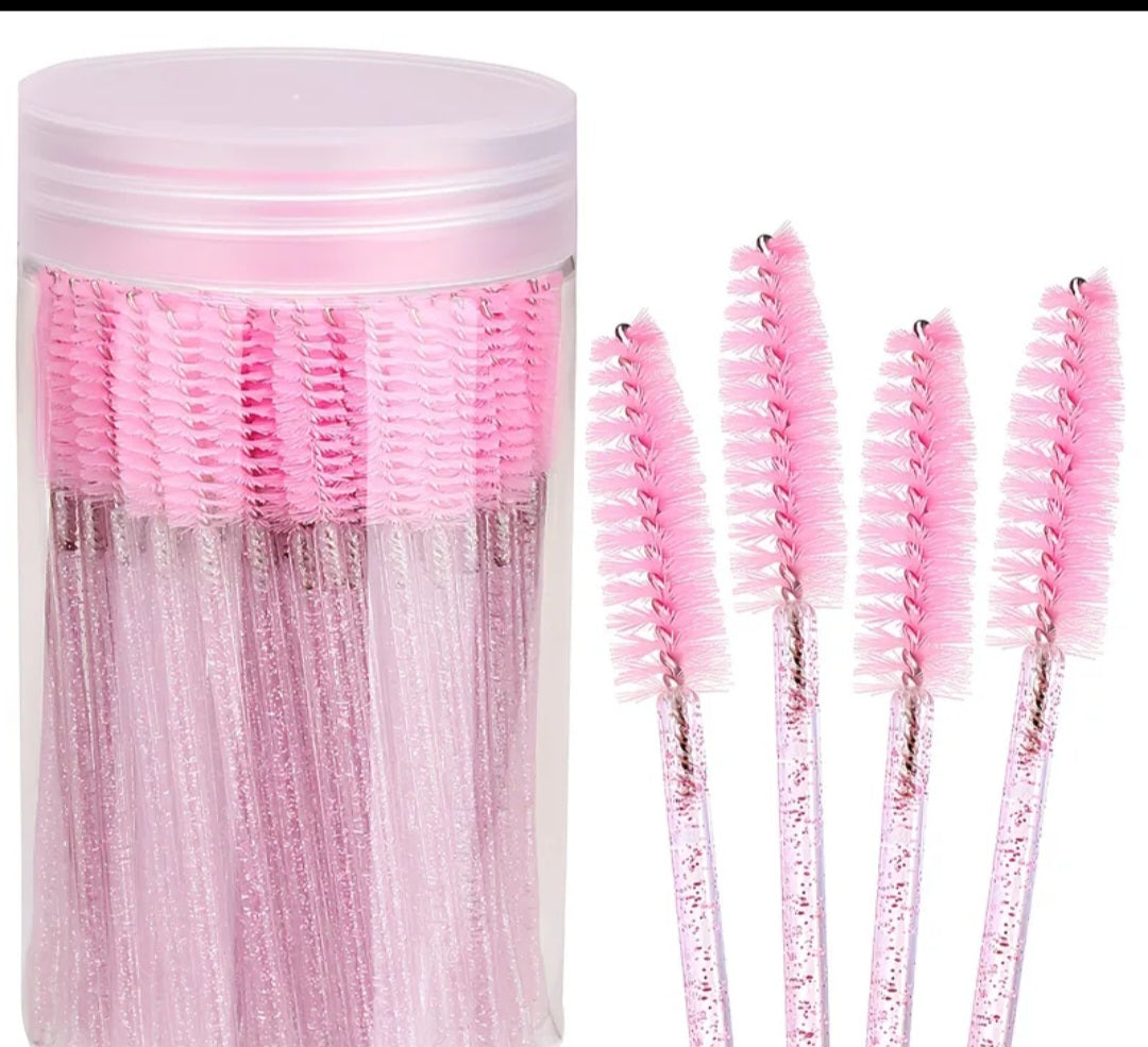 Box of 20 Pink Eyelash Brushes