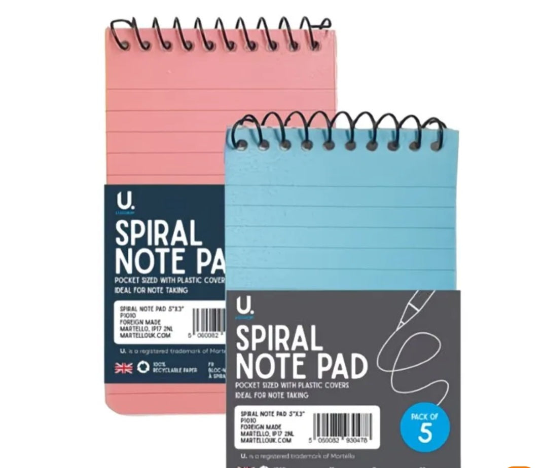 Spiral Notepads – Pack of 5