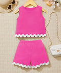 Girls Frilly Pink Top & Shorts