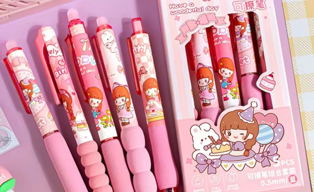 Capybara Erasable Pens (Pack of 5)