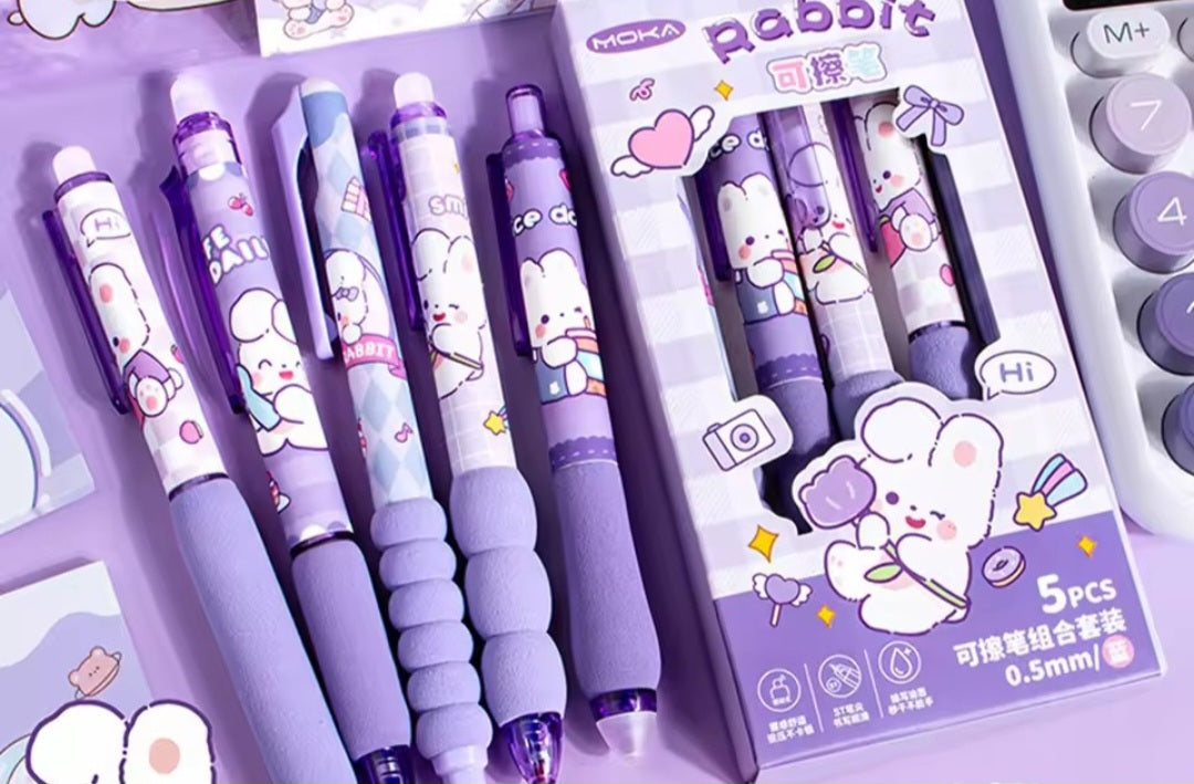Capybara Erasable Pens (Pack of 5)