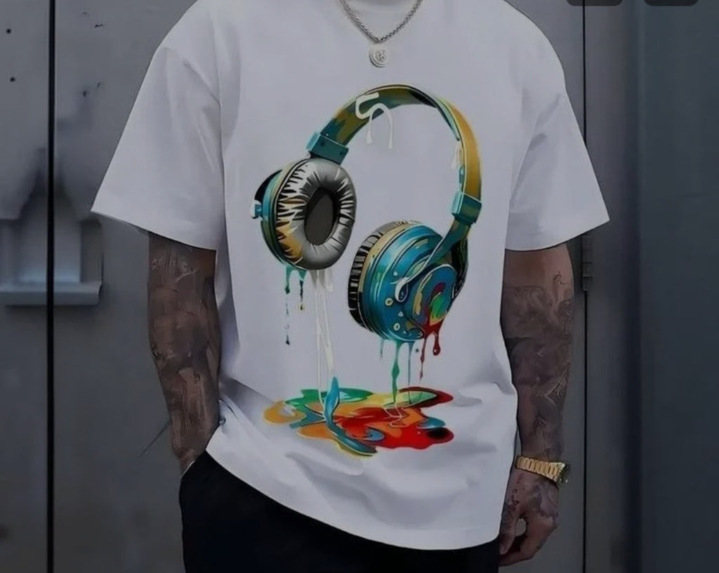 Men's Headphone Print T-Shirt