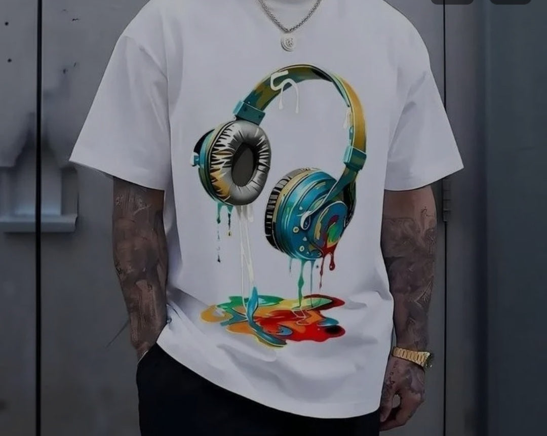 Men's Headphone Print T-Shirt