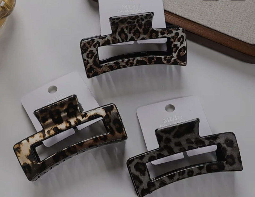 Leopard Print Claw Clips