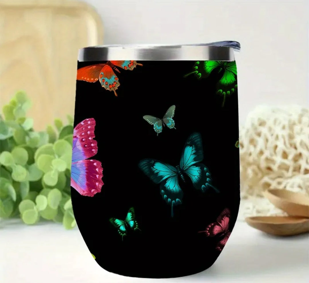 Insulated Butterfly Steel Tumbler