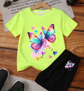 Girls Butterfly T-Shirt and Shorts Set
