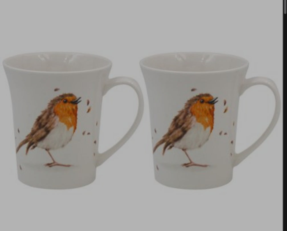 Set of 2 Robin Mugs